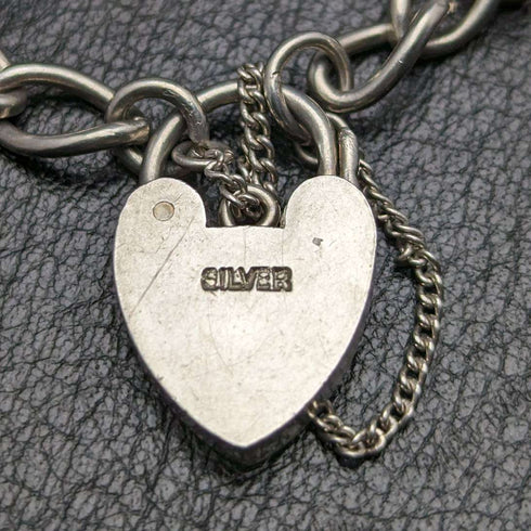 British vintage sterling silver charm bracelet 19g