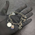 British vintage sterling silver charm bracelet 19g