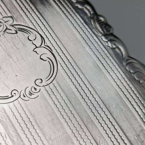 1853 British antique sterling silver card case 58g Nathaniel Mills