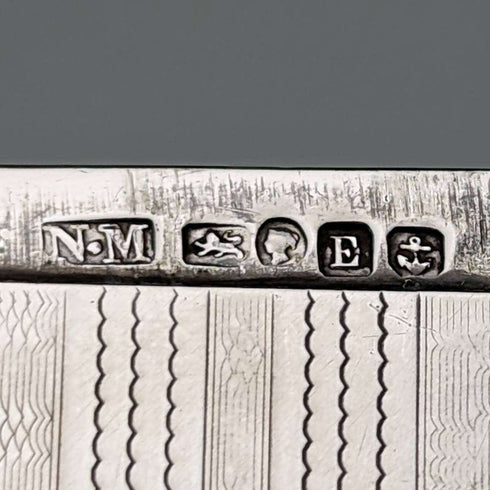 1853 British antique sterling silver card case 58g Nathaniel Mills