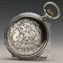 Around 1907 Antique Longines pocket watch flower engraving silver side hunter case works well
