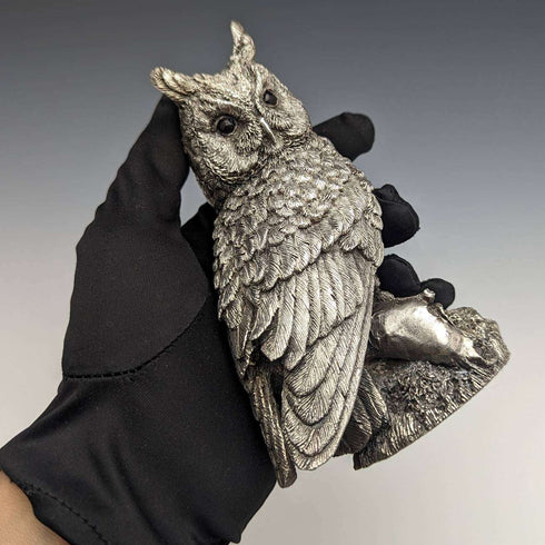 UK Country Artists Sterling Silver Sculpture Owl Figurine 446g