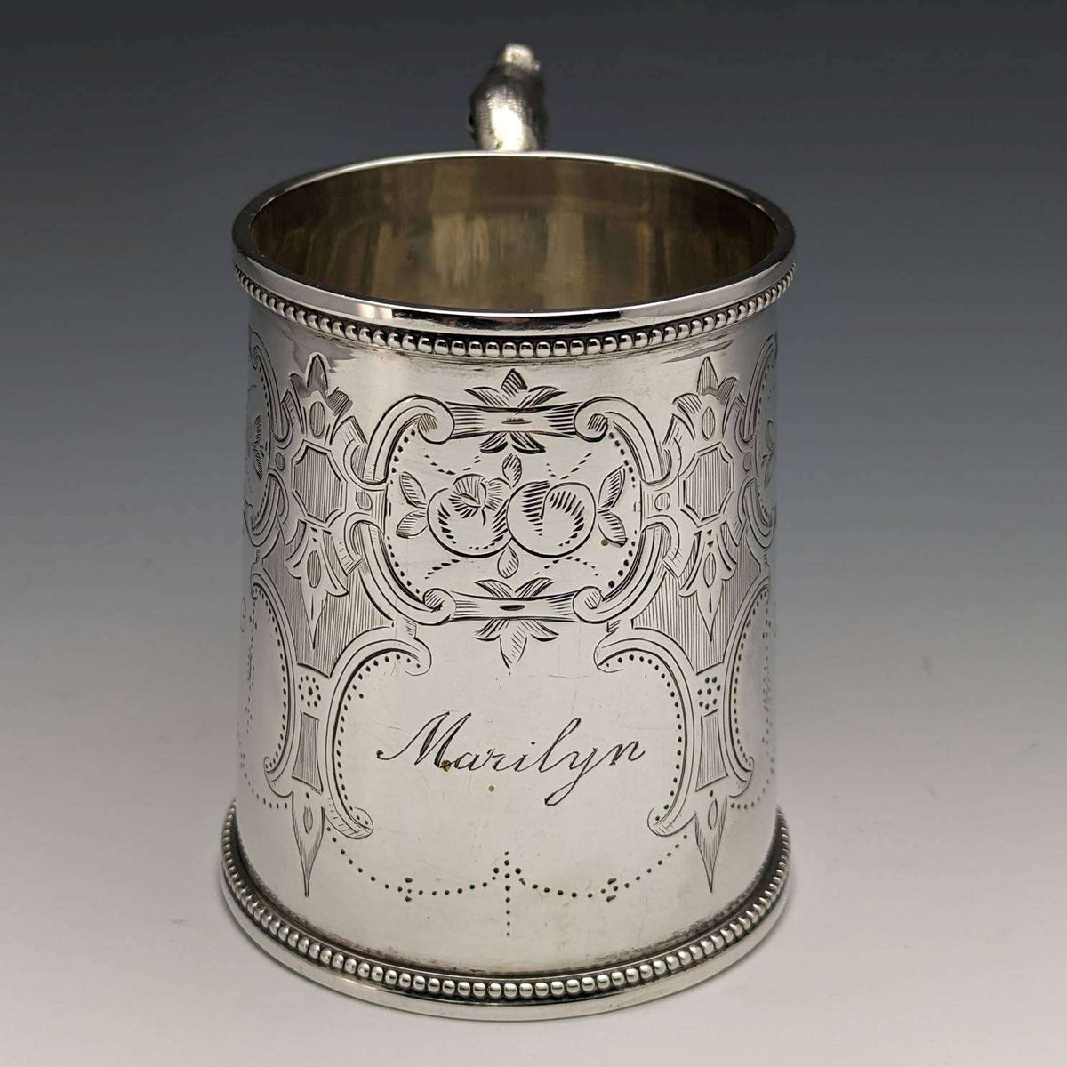 1865 British Antique Sterling Silver Mug 148g HL Lias and Son 