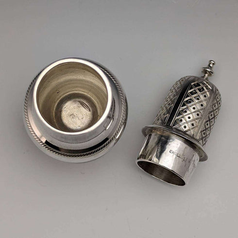 1946 British Vintage Sterling Silver Pepperette Seasoning Container