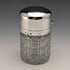 1896 British antique pure silver lid cut glass jar 300g
