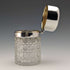 1896 British antique pure silver lid cut glass jar 300g