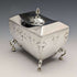 Caja de té de plata esterlina antigua británica de 1913, Walker and Hall