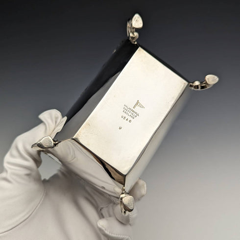 Caja de té de plata esterlina antigua británica de 1913, Walker and Hall
