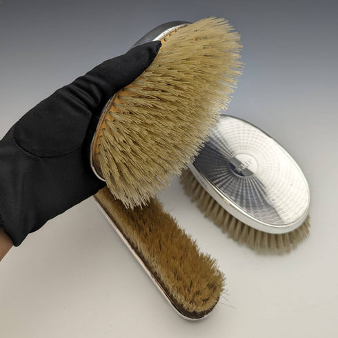 1920年頃 英国アンティーク 純銀製ハンドル ブラシ3点セット Charles Henry Dumenil