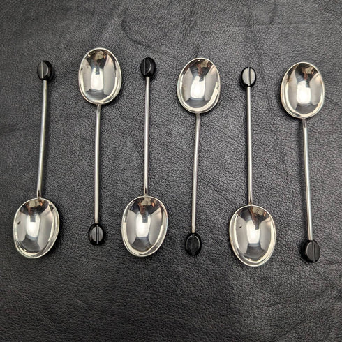 英国ヴィンテージ シルバープレート製 デミタススプーン6本セット ケース入り