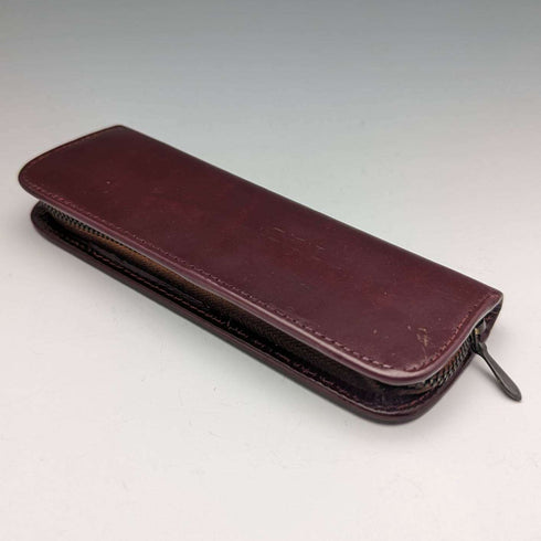 1959 British Vintage Yard O Red Sterling Silver Propulsion Pencil with leather pen case
