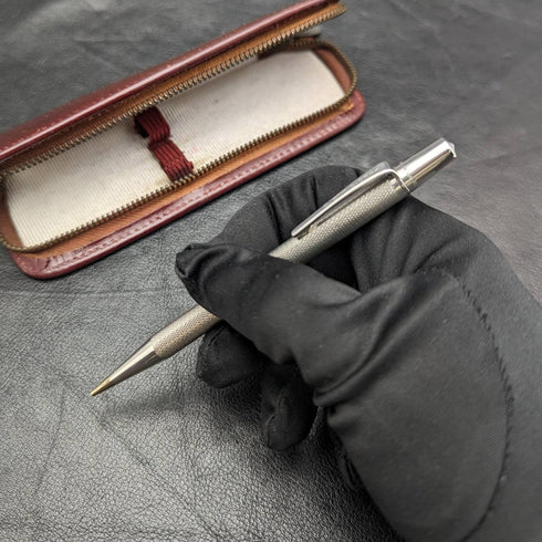 1959 年英國 Vintage Yard O 紅色純銀動力鉛筆帶皮筆盒