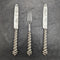 British Antique Solid Silver Handle Cutlery (Knife x2 Fork x1) MARTIN HALL