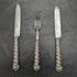 British Antique Solid Silver Handle Cutlery (Knife x2 Fork x1) MARTIN HALL