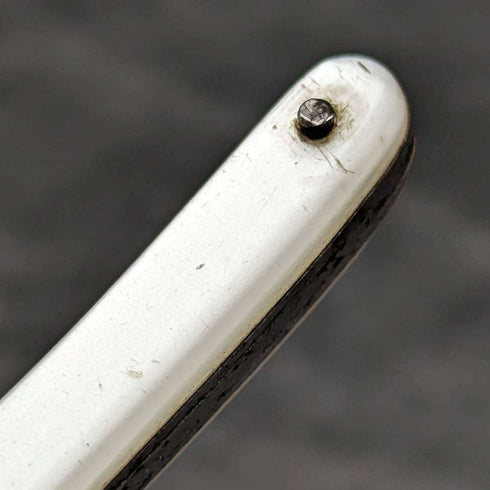 British Antique White Pearl Shell Handle Stainless Blade Folding Pen Knife