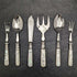British vintage silver plate dessert cutlery set white butterfly shell handle