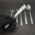 British vintage silver plate dessert cutlery set white butterfly shell handle