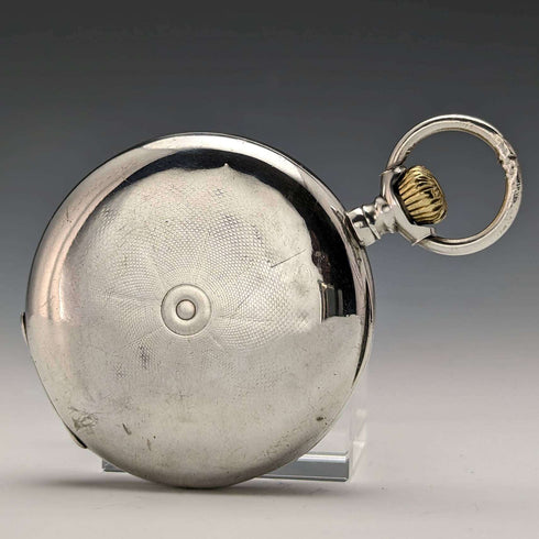 Around 1900 Antique Omega pocket watch silver side hunter case works well