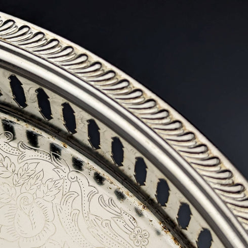 英國復古銀盤畫廊托盤直徑 28cm 紙盒裝