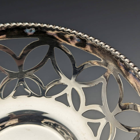 帶藍色玻璃內膽的英國復古銀盤