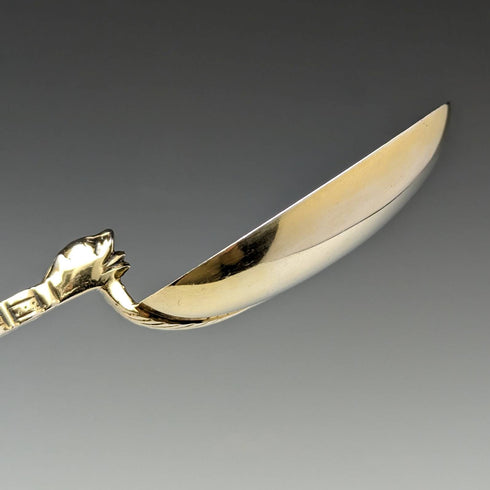 1910 British Vintage Pure Silver Large Annoting Spoon 85g Cased