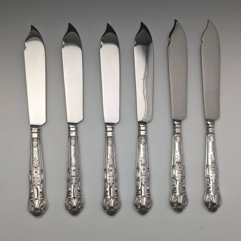 1975年 英国ヴィンテージ 純銀製ハンドル テーブルカトラリー 6ペアセット ケース入