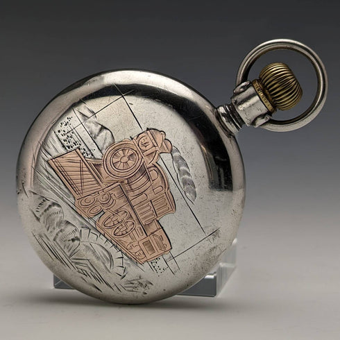 Around 1920 Antique Omega pocket watch Silver side Railroad watch Works well