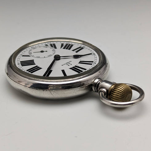 Around 1920 Antique Omega pocket watch Silver side Railroad watch Works well