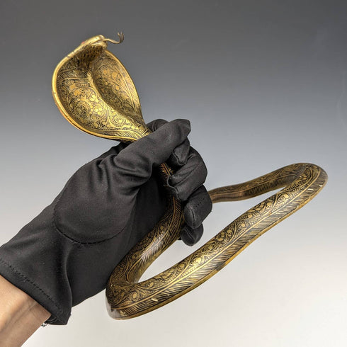 アンティーク コブラ型 真鍮製 懐中時計ホルダー ディスプレイスタンド 高さ15cm