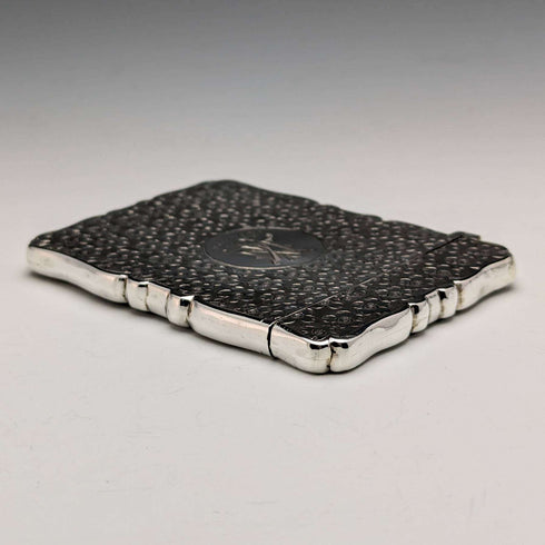 1897 British antique sterling silver card case 58g Frederick Marson