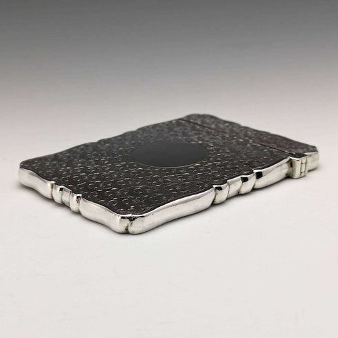 1897 British antique sterling silver card case 58g Frederick Marson
