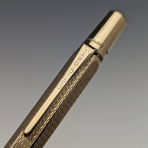 British Vintage Yard O Red Rolled Gold Hexagon Propelled Pencil in Case