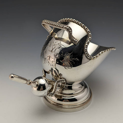 英国ヴィンテージ シルバープレート製 シュガーボウル 石炭入れデザイン