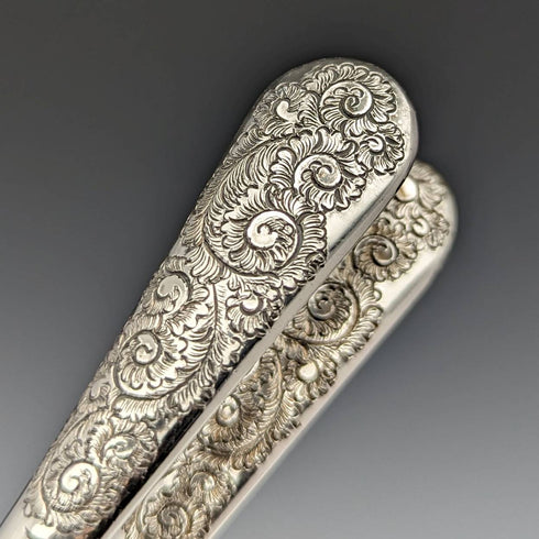 1890年頃 英国アンティーク シルバープレート製 フルーツ&ナッツセット ケース入