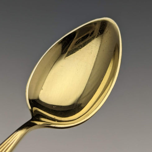 1955年 英国ヴィンテージ 純銀製ティースプーン6本セット エナメル装飾 ケース入り