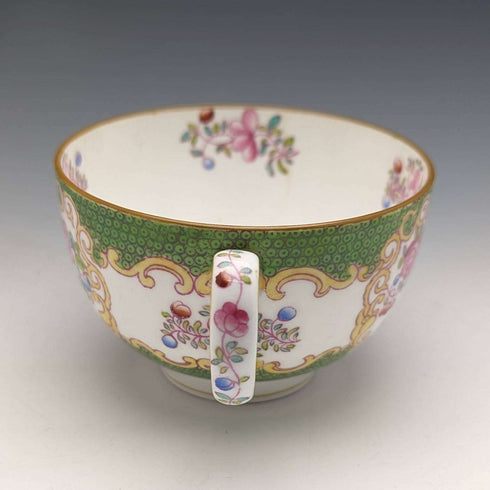 First half of the 20th century British Minton Teacup Trio Cockatrice Green with translation
