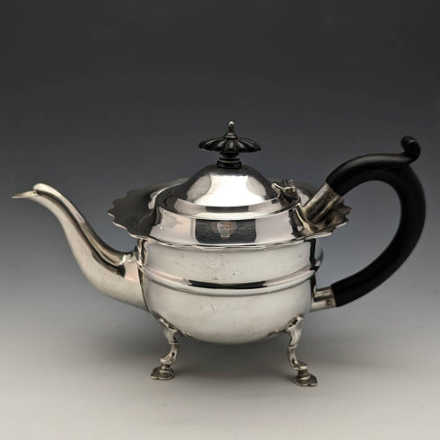1905 British Antique Pure Silver (925 Silver) Bachelor Teapot 3 Piece Set Total 500g Charles Boyton