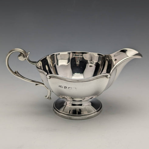 1917年 英国アンティーク 純銀(925シルバー) バチェラーティーポット3点セット 計606g Henry Matthews