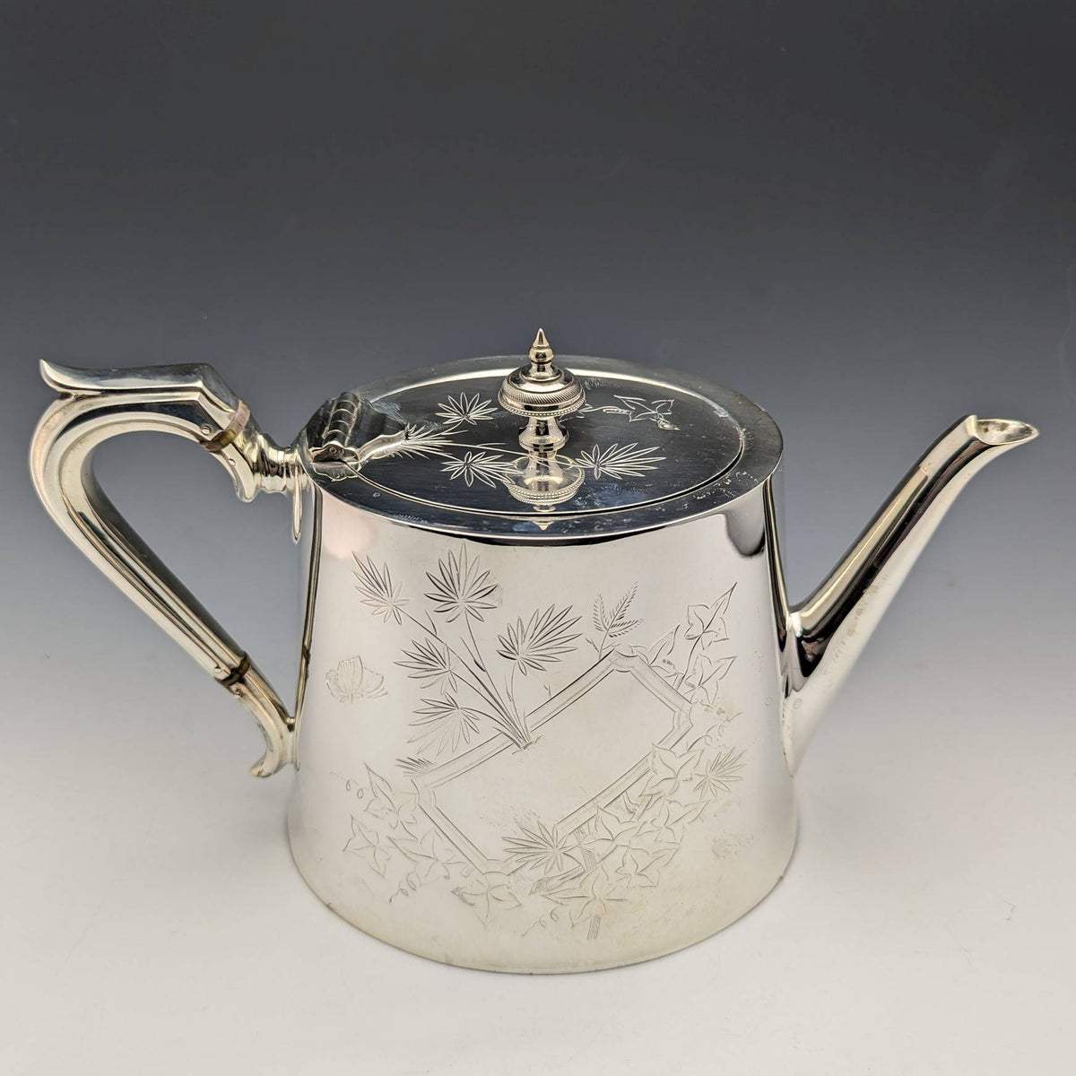 1900年頃 英国アンティーク シルバープレート製 ドラム型