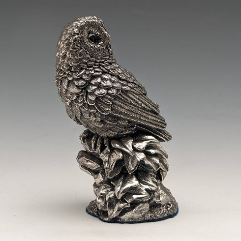 英國鄉村藝術家純銀雕塑貓頭鷹小雕像 78 克