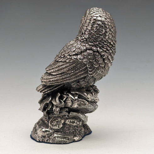 英國鄉村藝術家純銀雕塑貓頭鷹小雕像 78 克