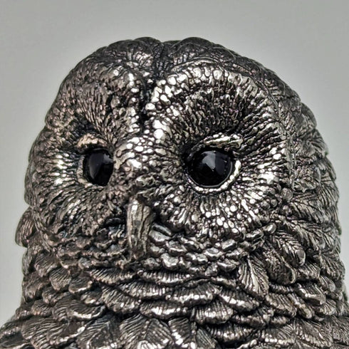 英國鄉村藝術家純銀雕塑貓頭鷹小雕像 78 克