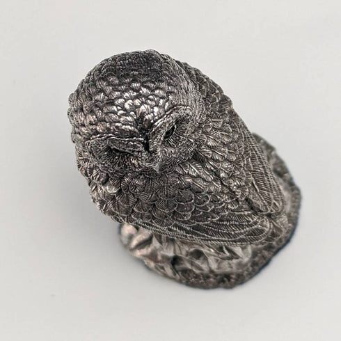 英國鄉村藝術家純銀雕塑貓頭鷹小雕像 78 克