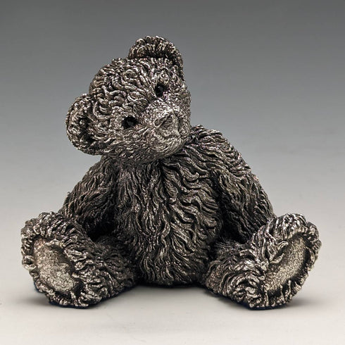 英国 カントリーアーティスト社 純銀張り彫刻 テディベア フィギュリン 117g