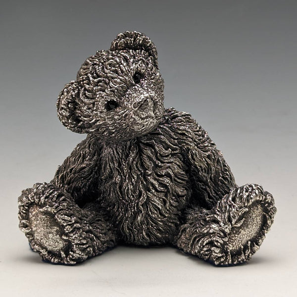 英国 カントリーアーティスト社 純銀張り彫刻 テディベア フィギュリン 117g