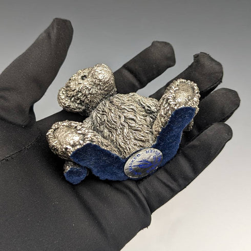 英国 カントリーアーティスト社 純銀張り彫刻 テディベア フィギュリン 117g