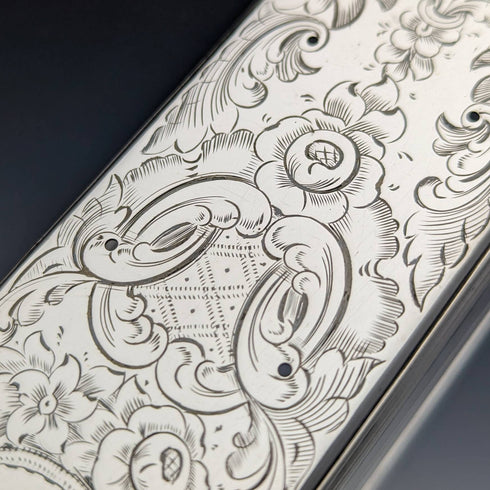 1863 British Antique Sterling Silver Lid Glass Vessel Set of 3 Pittway Brothers