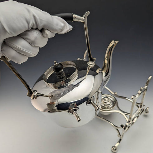 1915年頃 英国アンティーク シルバープレート製 ケトル&バーナースタンドセット Martin and Hall