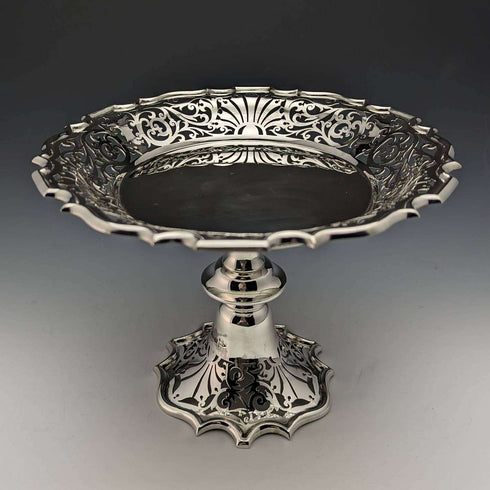 1908年 英国アンティーク 純銀製コンポート 527g Walker and Hall
