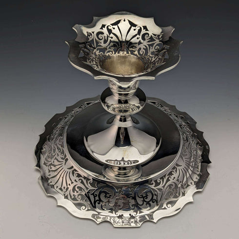 1908年 英国アンティーク 純銀製コンポート 527g Walker and Hall